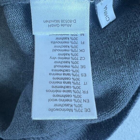 Allude Sweater Womens Medium Gray Cashmere Merino Wool Blend Ombre Square Neck - Picture 7 of 7